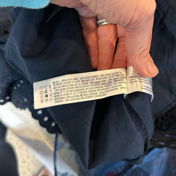 Haycinth House/English Factory Navy midi dress with eyelet detail. - Picture 12 of 12